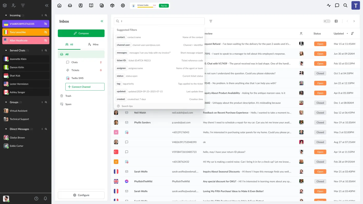 Enhanced Conversation Search: Search entry point