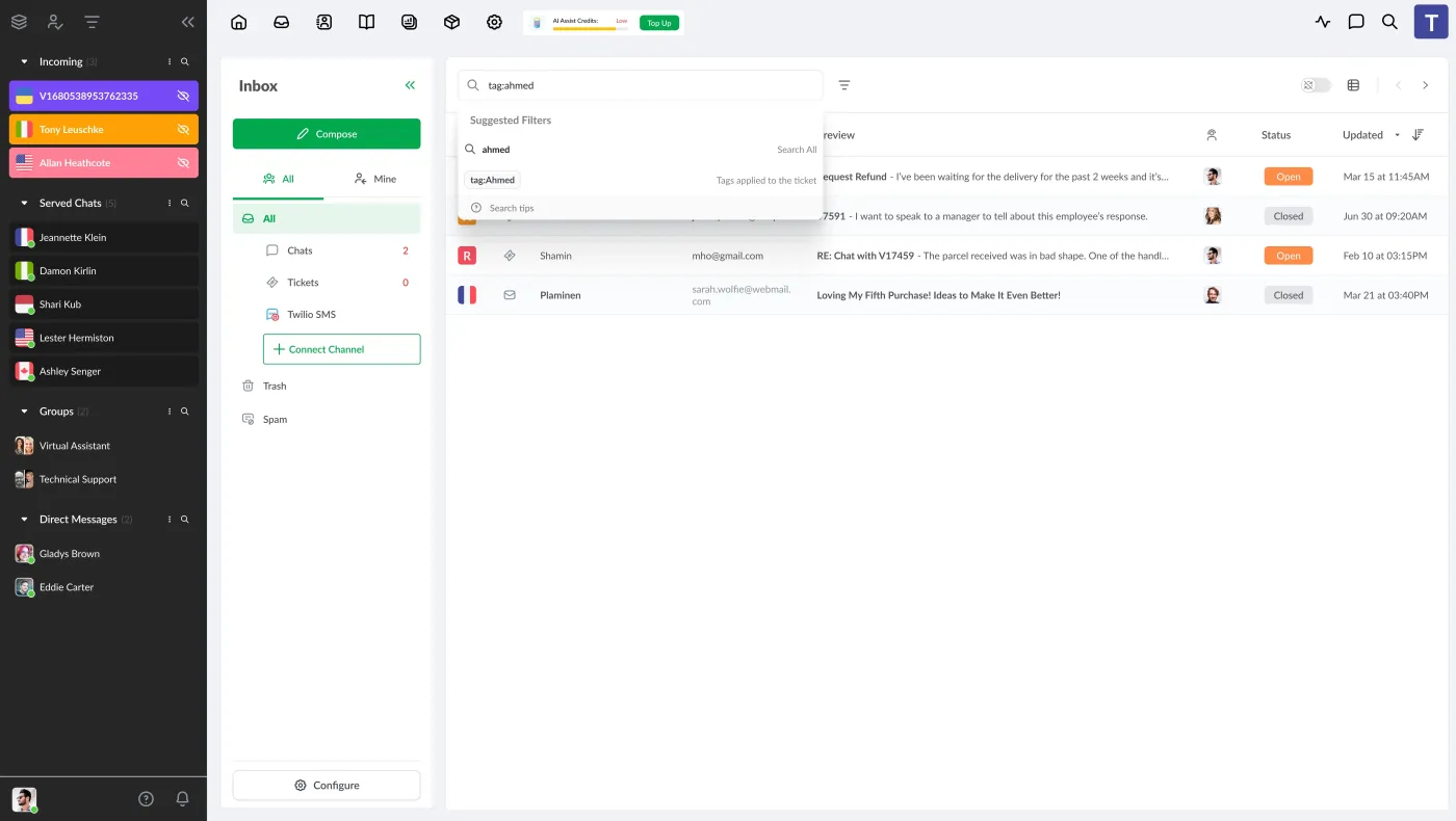 Enhanced Conversation Search: Tagged result detail