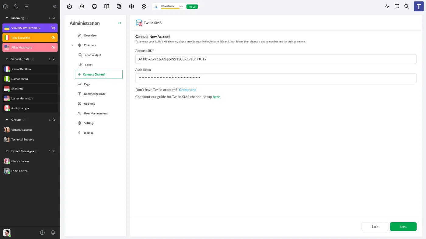 Twilio SMS Integration: Message threading