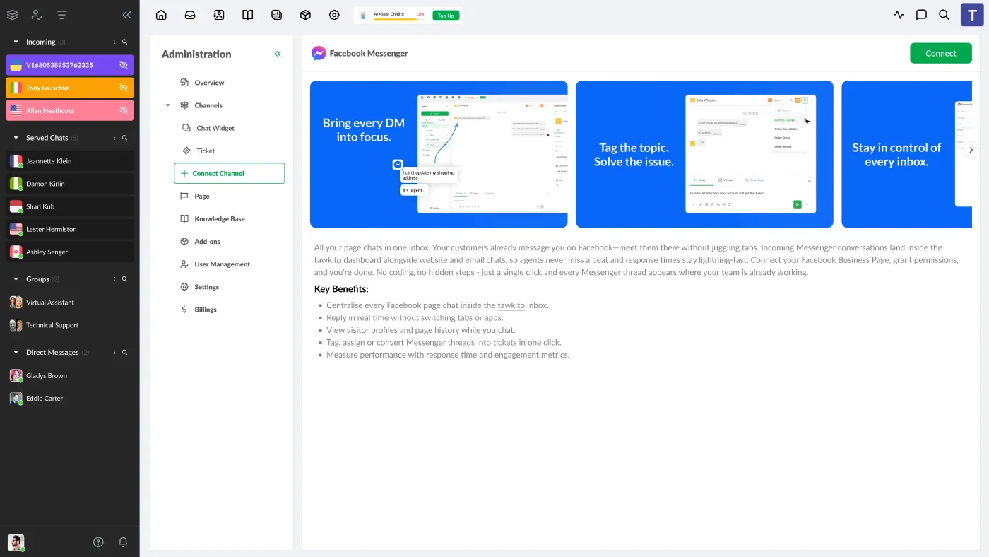 Facebook Messenger Integration: Messenger in the inbox